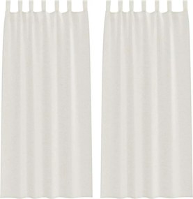 vidaXL Cortină din Voile cu perdele 2 pcs Crem 260 x 140 cm Poliester