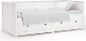 vidaXL Pat de zi fără saltea, alb, 80x200 cm, lemn masiv pin