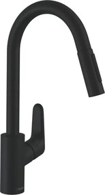 Baterie bucatarie cu dus extractibil Hansgrohe Focus M41 240 negru mat