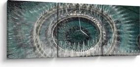 Tablou cu fântănă arteziană (cu ceas) (90x30 cm)
