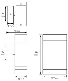 Aplică perete exterior LITEK 2xGU10/30W/230V IP44 negru