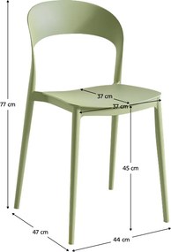 Scaun stivuibil, verde, RADANA NEW