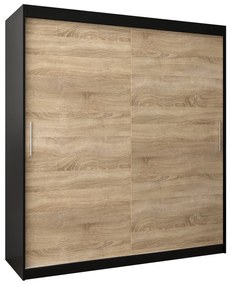 Dulap de haine 180 cm Toki (negru mat + stejar sonoma). 1064838