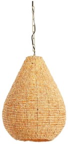 Lustră în culoare naturală cu abajur din lemn ø 40 cm Kabinda – Light &amp; Living