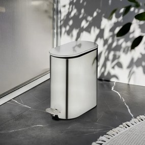 Coș de gunoi argintiu mat cu pedală din oțel inoxidabil 5 l Collungo – Wenko