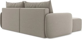 Colțar taupe extensibil/cu spațiu de depozitare cu tapițerie din catifea (cu colț pe partea stângă/cu șezlong) Kalena – Makamii