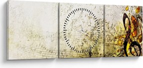 Tablou - Puterea muzicii (cu ceas) (90x30 cm)