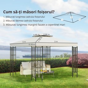 Acoperis de schimb pentru foisor dublu Outsunny, 3x3m | Aosom RO