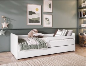 Pat pentru copii alb cu saltea/cu somieră 80x200 cm Duuli – ELTAP