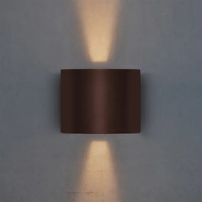 Brilagi - Aplica de perete LED pentru exterior RONDO, 6 W, 230 V, maro, IP54