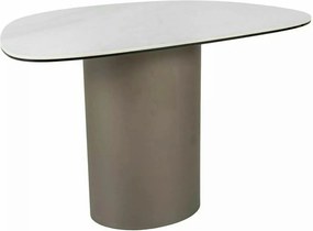 Măsuță cafea BELLO B, alb lucios/cupru, sticlă securizată/ceramică/met