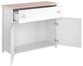 Comoda cu 2 usi si 1 sertar alb Star