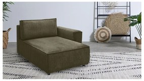 Modul pentru canapea verde deschis cu tapițerie din catifea reiată (cu colț pe partea dreaptă) Nihad modular – Bobochic Paris