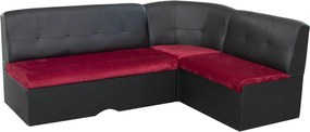 Colțar extensibil de bucatarie Novel 200x150 cm Negru si Roșu