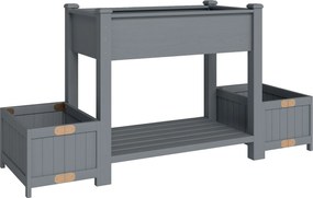 Outsunny Strat Înălțat pentru Grădină, Jardinieră cu Raft, 149x46x76cm, Gri | Aosom Romania
