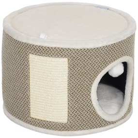 PawHut Turn de zgâriere pentru pisici toner de zgâriere pentru pisici cu sisal pentru zgâriere plafon din pluș perne detașabile Ø 40 x 30 cm cafea | Aosom Romania