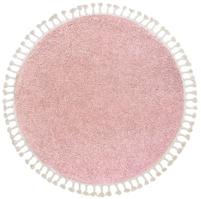 Covor Berber 9000 cerc roz Franjuri shaggy