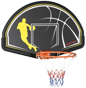 Cos de Basket pentru copii si adulti de interior si exterior din otel si PE, 110x90x70 cm, Negru si Galben SPORTNOW | Aosom RO