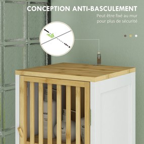 HOMCOM Mobilier Coloană Depozitare Baie bicolore dim. 30L x 32l x 172H cm 2 dulapuri cu raft reglabil + 2 rafturi | Aosom Romania