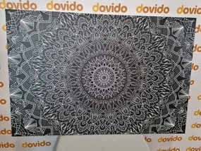 Tablou Mandala decorativă detaliată în design alb-negru