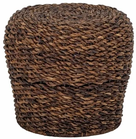 Taburet din fibra naturala Abaca, lucrat manual, 45 X 38 X 40,5 cm, Tasse
