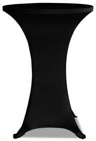 Husa de masa cu picior, 4 buc., negru, O80 cm, elastic 4, Negru, 80 cm