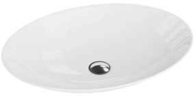 Lavoar pe blat Rune Geir oval 50 cm alb lucios
