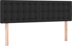 vidaXL Tăblii de pat, negru, 144x5x78/88 cm, piele ecologică