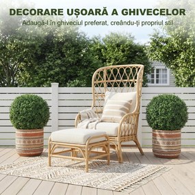 HOMCOM Plante Decorative Artificiale din Buxus cu 682 de Frunze, Rezistente la UV, Înălțime 42 cm | Aosom Romania