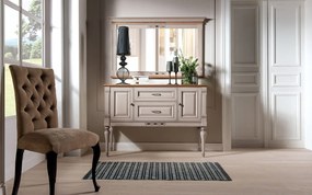 Consolă lemn masiv crem Provence -Natur, 131 × 43 × 92 cm
