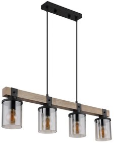 Lustra 4L design industrial Lila negru, maro