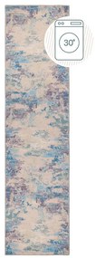 Covor tip traversă albastru/mov lavabil din amestec de fibre reciclate 60x230 cm Reid – Flair Rugs