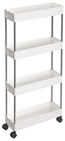 Raft cu roți SLIM, 4 niveluri, 13,5x40x86cm, alb SongmicsHome