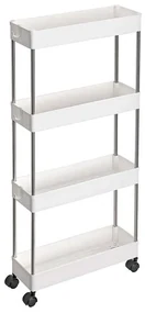 SongmicsHome Raft cu roți SLIM, 4 niveluri, 13,5x40x86cm, alb