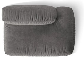 Modul pentru canapea modulară gri cu tapițerie din catifea (cu colț pe partea dreaptă) Martina – Micadoni