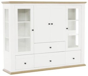 Zondo Vitrină Leoras MZ6 (alb + stejar grand). 1017353