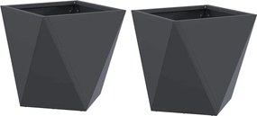 vidaXL Jardinieră 2 pcs Antracit 30 x 30 x 30 cm Oțel