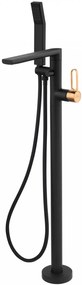 Baterie cada freestanding, neagra cu finisaj roz auriu, Zaffiro FDesign