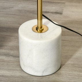 Lampa de podea cu 2 abajururi, structura metalica si comutator cu pedala 35x35x165 cm, aurie HOMCOM | Aosom RO