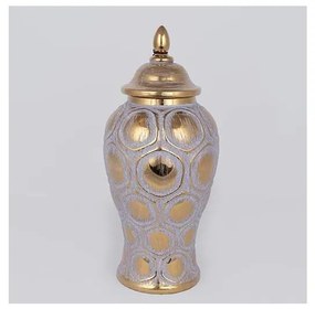 Vază ceramică 35x18,5 cm auriu/gri