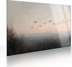 Tablou pe sticlă - Stol de păsări (70x50 cm)