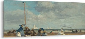 Tablou - Eugène Boudin, Beach at Trouville, reproducere (120x50 cm)