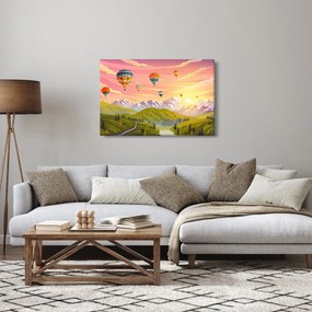 Tablou - Baloane deasupra unui peisaj (90x60 cm)