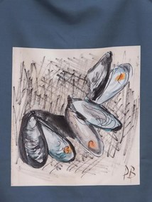 Sort de bucatarie, din material textil, Mussels