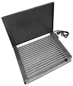 Gratar electric Rubino 2200W, Capac, 44.5x33x10 cm, Tuburi inoxidabile, Negru