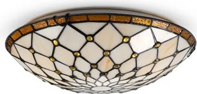 BRILAGI - Tiffany plafonieră cu vitralii IVORY 2xE27/60W/230V Ø 40 cm