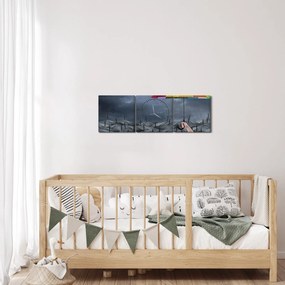 Tablou - Umbrele (cu ceas) (90x30 cm)