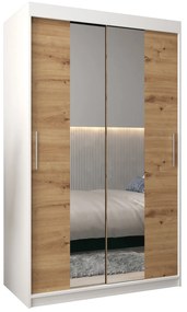 Dulap de haine 120 cm Toki 1 (alb mat + stejar artisan). 1064889