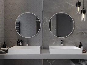 Mexen Loft oglindă pentru baie rotundă 70 cm, ramă albă - 9850-070-070-000-20