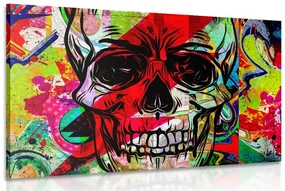 Tablou craniu în design graffiti